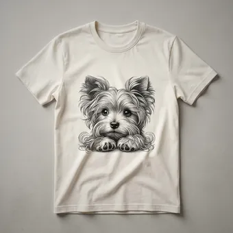 Peeking Yorkshire Terrier Dog Graphic T-Shirt for Yorkie Lovers