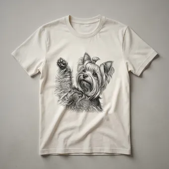 Yorkshire Terrier Dog Raising Paw Graphic T-Shirt for Dog Lovers