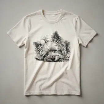 Sleeping Yorkshire Terrier Dog Graphic T-Shirt for Yorkie Lovers