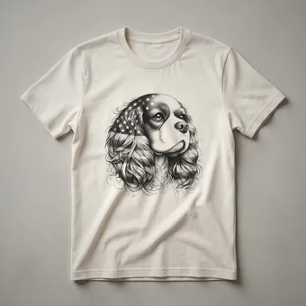 Cavalier King Charles Spaniel American Flag Sunglasses 4th of July Tee