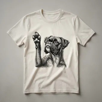 Boxer Dog Raising Paw Graphic T-Shirt for Dog Lovers