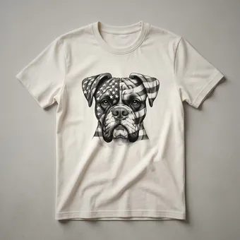 Boxer Dog American Flag Graphic T-Shirt for Patriotic Dog Lovers
