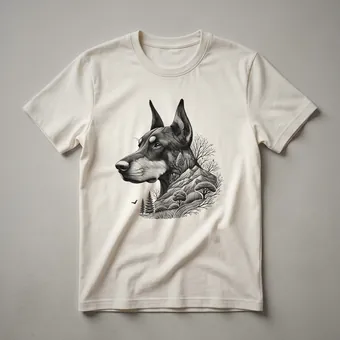 Doberman Pinscher Dog Portrait Nature Memorial T-Shirt for Dog Lovers