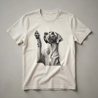 Great Dane Dog Raising Paw Memorial Graphic T-Shirt for Dog Lovers