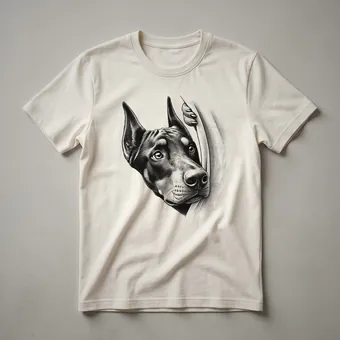 Doberman Pinscher Peeking Dog Graphic T-Shirt for Dobie Lovers
