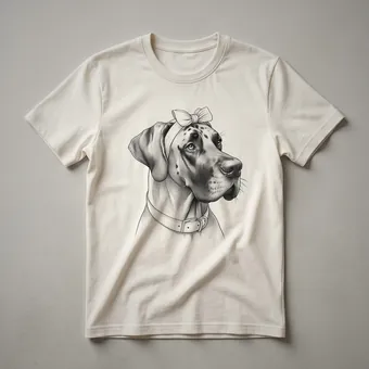 Great Dane Mom Floral Silhouette Graphic T-Shirt for Dog Lovers