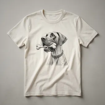 Great Dane Dog With Bone Graphic T-Shirt for Dog Lovers