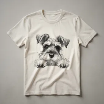 Miniature Schnauzer Peeking Dog Graphic T-Shirt for Dog Lovers