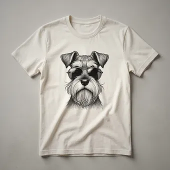 Miniature Schnauzer Dad with Sunglasses Graphic T-Shirt