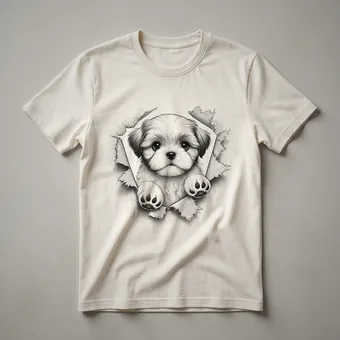 Peeking Shih Tzu Dog Graphic T-Shirt for Dog Lovers