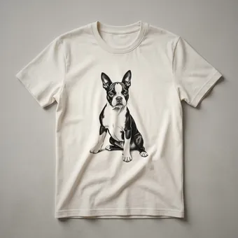 Boston Terrier Vintage Portrait Graphic T-Shirt for Dog Lovers