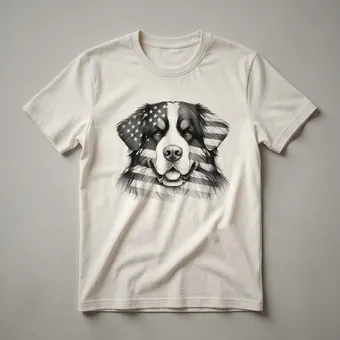 Bernese Mountain Dog American Flag Sunglasses 4th of July T-Shirt