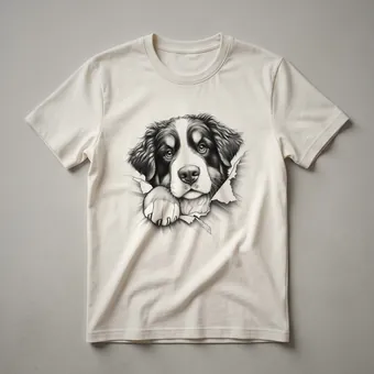 Funny Bernese Mountain Dog Peeking Graphic T-Shirt for Dog Lovers