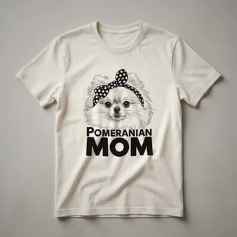 Pomeranian Mom Floral Crown Graphic T-Shirt for Women