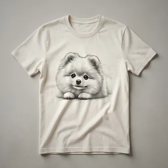 Cute Peeking Pomeranian Dog Graphic T-Shirt for Pom Lovers