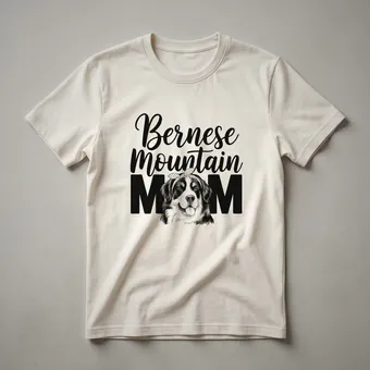 Bernese Mountain Dog Mom Floral Graphic T-Shirt for Women