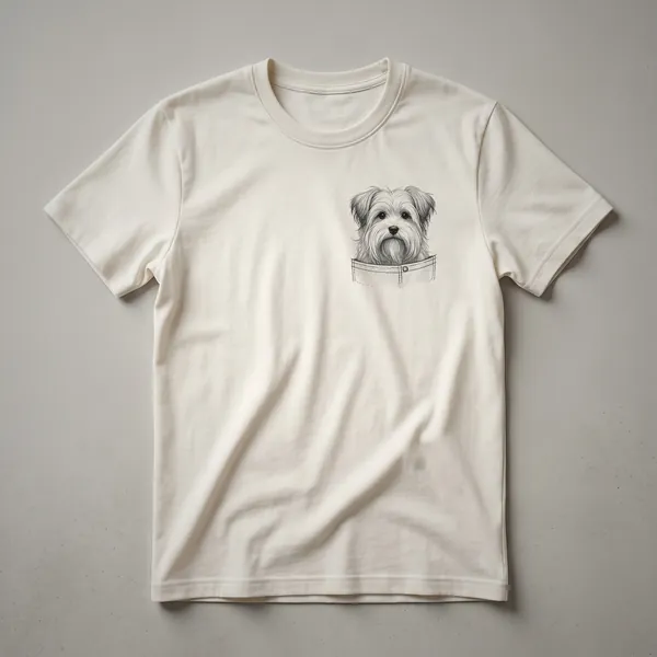 Cute Havanese Peeking Dog Graphic T-Shirt for Dog Lovers
