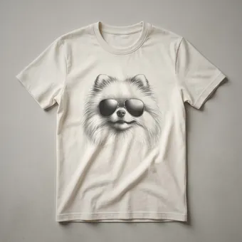 Pomeranian Dog Wearing Sunglasses Graphic T-Shirt for Dog Lovers