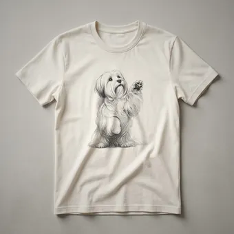 Havanese Dog Raising Paw Graphic T-Shirt for Dog Lovers