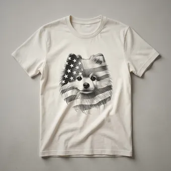 Pomeranian American Flag Sunglasses 4th of July Dog T-Shirt
