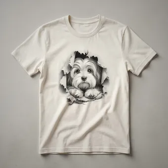 Funny Havanese Dog Peeking Floral Graphic T-Shirt for Dog Lovers