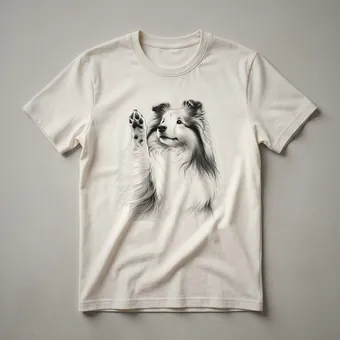 Shetland Sheepdog Raising Paw Graphic T-Shirt for Sheltie Lovers