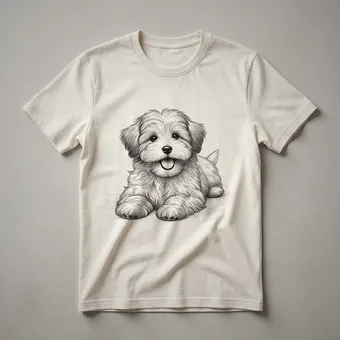 Floral Havanese Puppy Dog Graphic T-Shirt for Dog Lovers