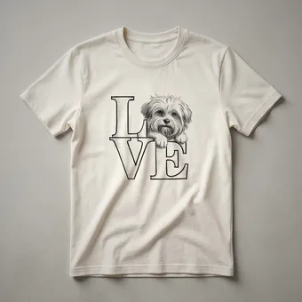 Havanese Dog Mom Floral Silhouette Graphic T-Shirt for Dog Lovers