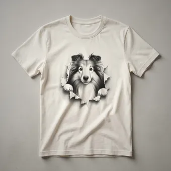 Shetland Sheepdog Peeking Graphic T-Shirt for Sheltie Lovers