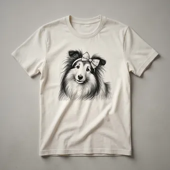 Shetland Sheepdog Vintage Portrait Graphic T-Shirt for Sheltie Lovers