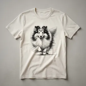 Shetland Sheepdog Running Graphic T-Shirt for Dog Lovers