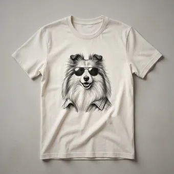 Shetland Sheepdog Sheltie with Sunglasses Graphic T-Shirt for Dog
