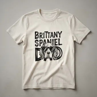 Brittany Spaniel Dad Floral Graphic T-Shirt for Dog Owners
