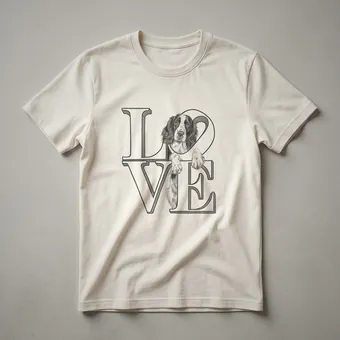 English Springer Spaniel Heart Ear Graphic T-Shirt for Dog Lovers