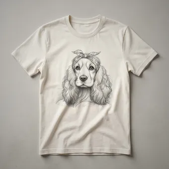 Cute Cocker Spaniel Floral Face Graphic T-Shirt for Dog Lovers