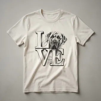 English Mastiff Floral Silhouette T-Shirt for Dog Lovers