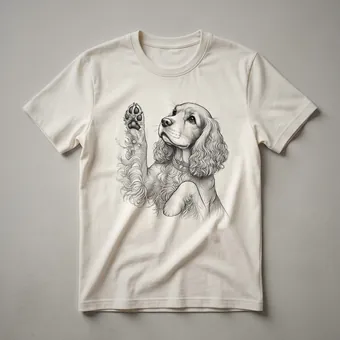Cocker Spaniel Floral Paws Graphic T-Shirt for Dog Lovers