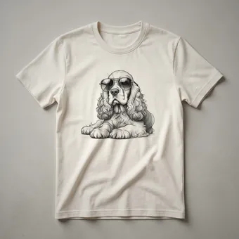 Cool Cocker Spaniel Dog Wearing Sunglasses Graphic T-Shirt for Men