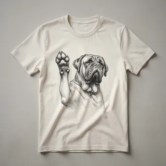 English Mastiff Floral Paw Graphic T-Shirt for Dog Owners