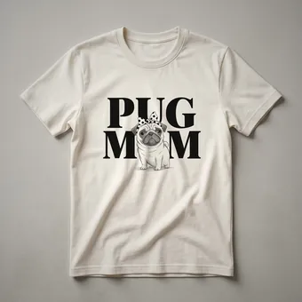 Patriotic Pug Mom Graphic T-Shirt for Dog Owners