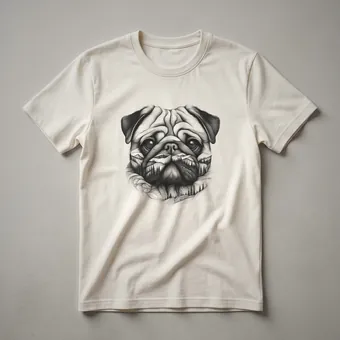 Pug Nature Floral Wreath Graphic T-Shirt for Dog Lovers
