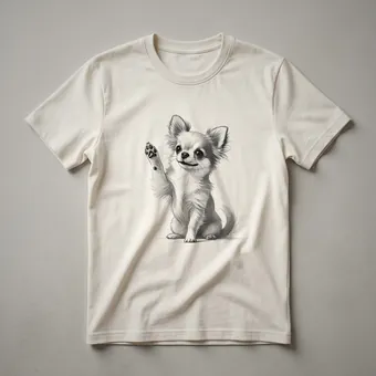Chihuahua Raising Paw Floral Graphic T-Shirt for Dog Lovers