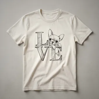 Chihuahua Floral Graphic T-Shirt for Dog Owners