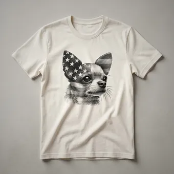 Chihuahua American Flag Sunglasses Graphic T-Shirt for Dog Owners