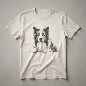 Border Collie Peeking Floral Graphic T-Shirt for Dog Lovers