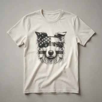 Border Collie American Flag Sunglasses Graphic T-Shirt for Dog Lovers