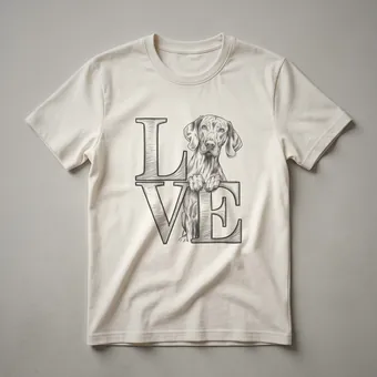 Vizsla Love Peeking Floral Graphic T-Shirt for Dog Owners