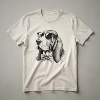 Basset Hound with Sunglasses Graphic T-Shirt for Dog Lovers