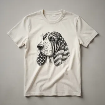 Basset Hound American Flag Sunglasses 4th of July Dog T-Shirt