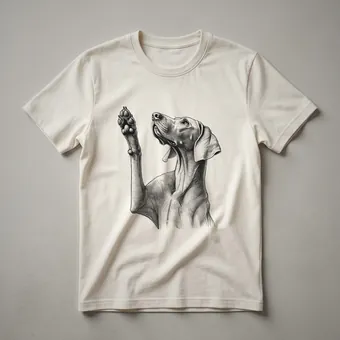 Weimaraner Raising Paw Floral Graphic T-Shirt for Dog Owners